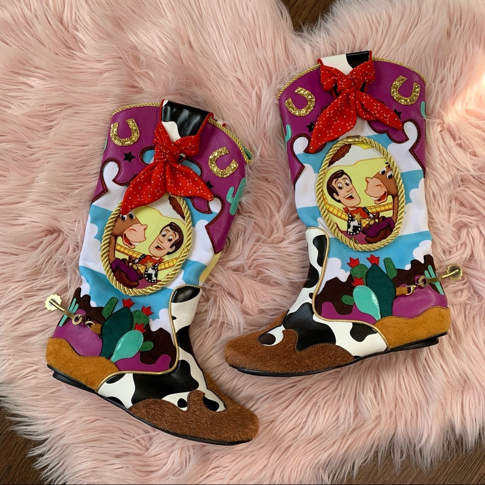 Toy Story RARE Sold Out Irregular Choice Woody Cowgirl / Cowboy Boots - Picture 4 of 12